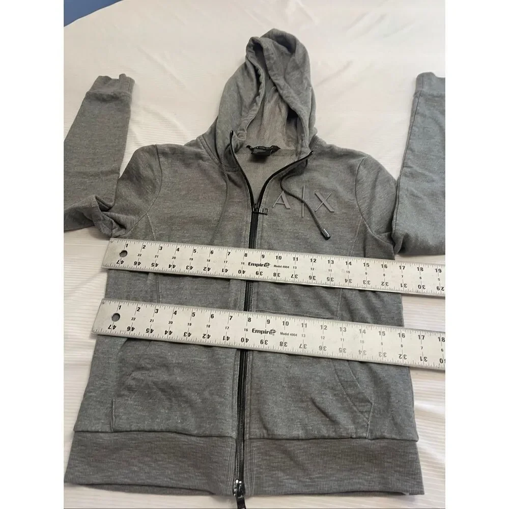 Armani Exchange Grey Zip Up Jacket Hoodie Size Small
